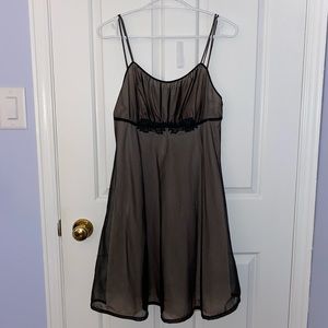 Baby Pink Slip with Sheer Black Overlay